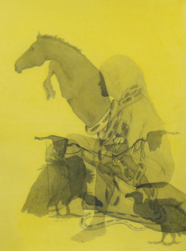 Untitled III from 'Within Reach' — Gouache on paper. Contemporary miniature art at ArtScene Gallery.