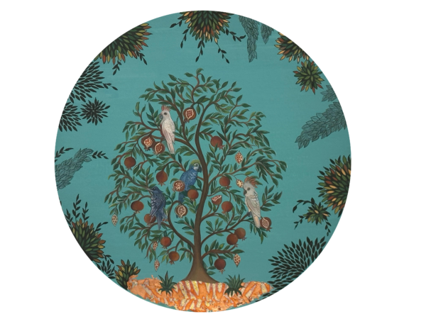 Perpetuity from 'Within Reach' — Gouache on acid-free handmade wasli. Contemporary miniature art at ArtScene Gallery.