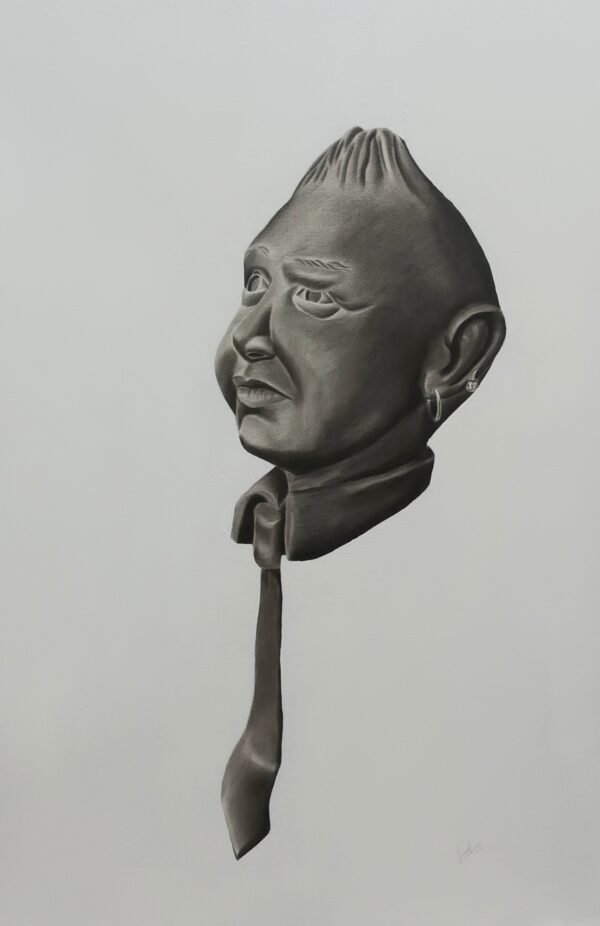 Aisar II by Jawad Hassan – Graphite & acrylic on canvas, 61 × 91 cm