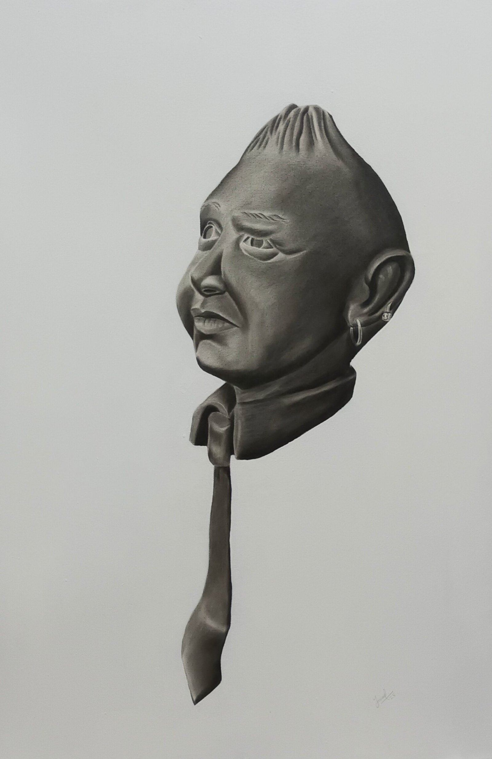 Aisar II by Jawad Hassan – Graphite & acrylic on canvas, 61 × 91 cm