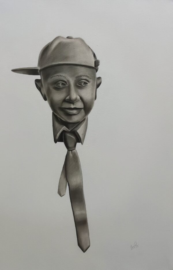 Adeel II by Jawad Hassan – Graphite & acrylic on canvas, 61 × 91 cm
